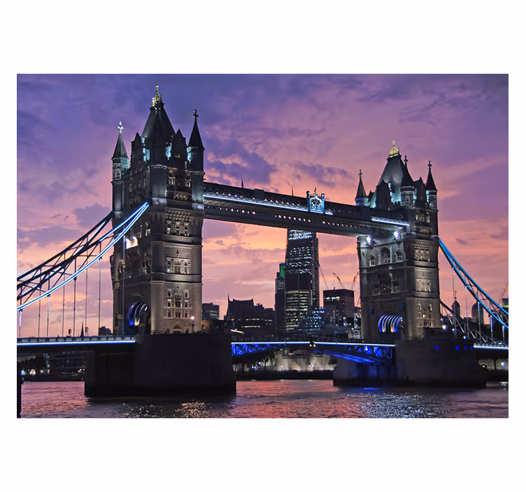 Tapisserie londres coucher de soleil du pont de londres - TenStickers