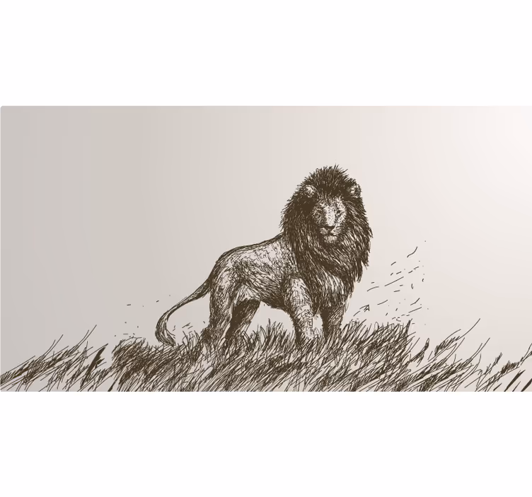 Tapisserie africaine lion réaliste - TenStickers