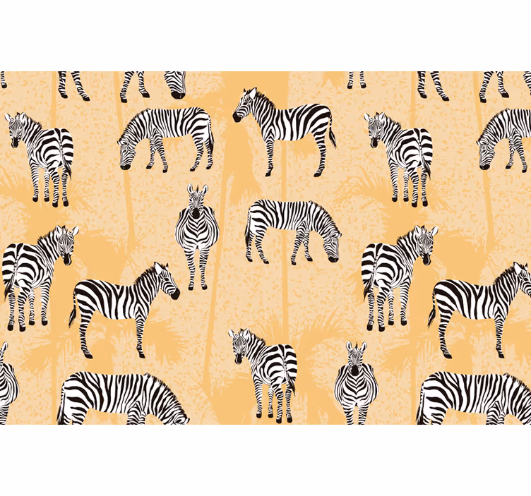 Tapisserie africaine zèbre et palmiers - TenStickers