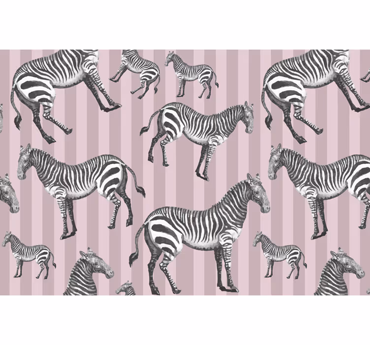 Tapisserie africaine motif illustration zèbre vintage - TenStickers