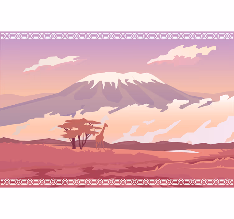 Tapisserie africaine mont kilimanjaro - TenStickers