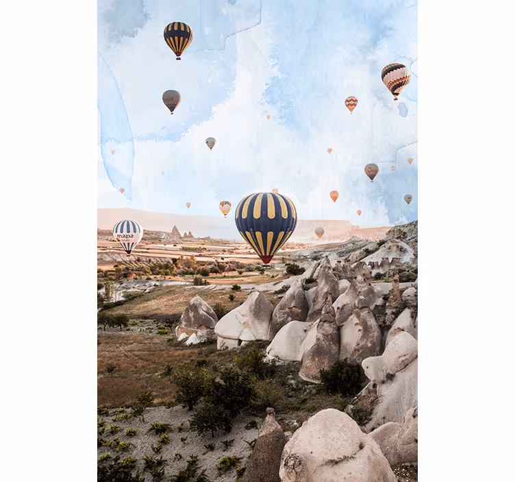 Tapisserie désert ballons de l'air en cappadoce - TenStickers