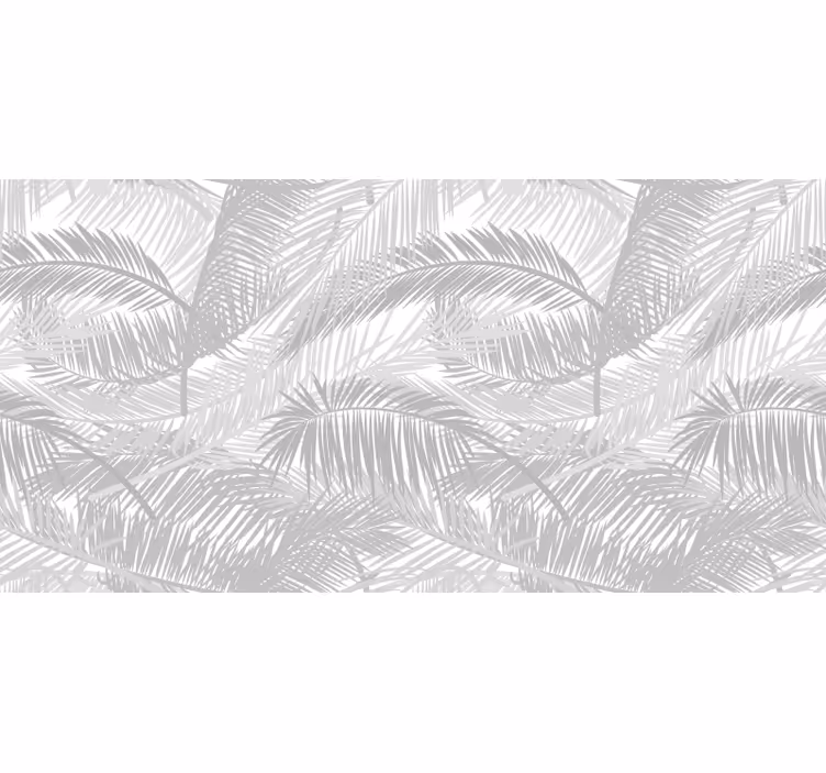 Tapisserie jungle feuilles grises tropicales - TenStickers