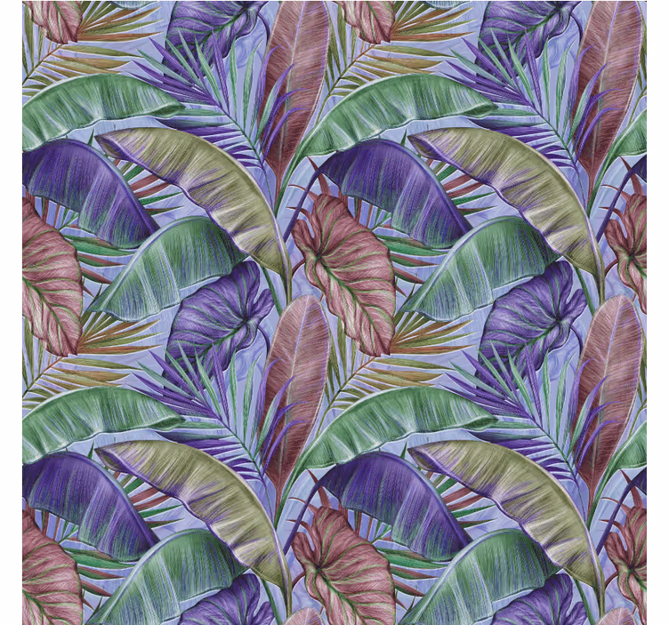 Tapisserie jungle design feuilles violettes - TenStickers