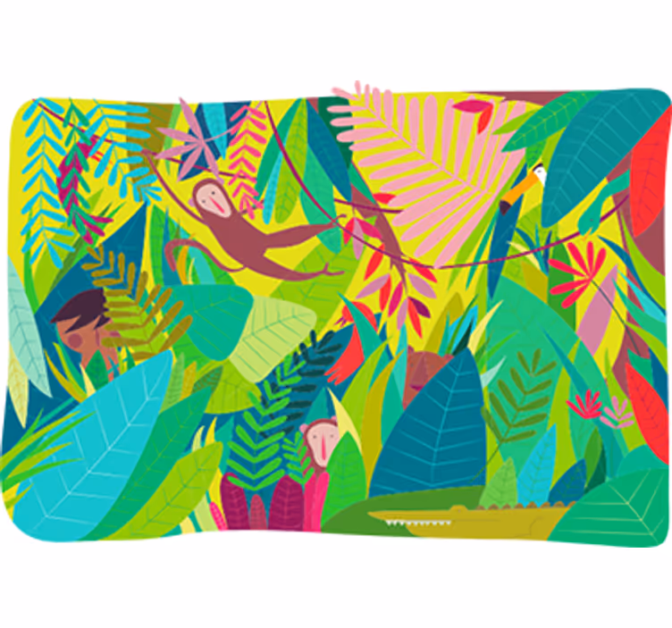 Tapisserie jungle livre de la jungle enfant - TenStickers