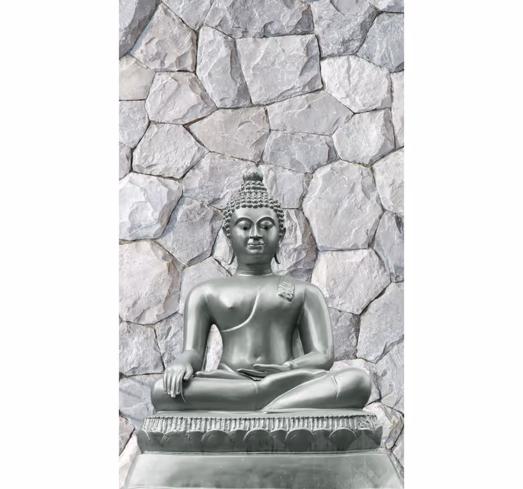 Tapisserie bouddha effet pierre - TenStickers