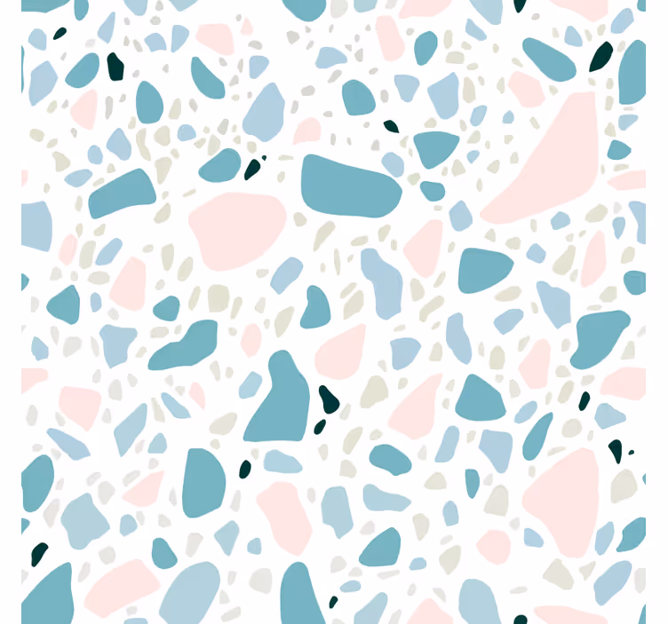 Tapisserie salle de bain motif carrelage terrazzo - TenStickers