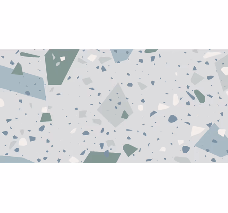 Tapisserie salle de bain terrazzo bleu et blanc - TenStickers