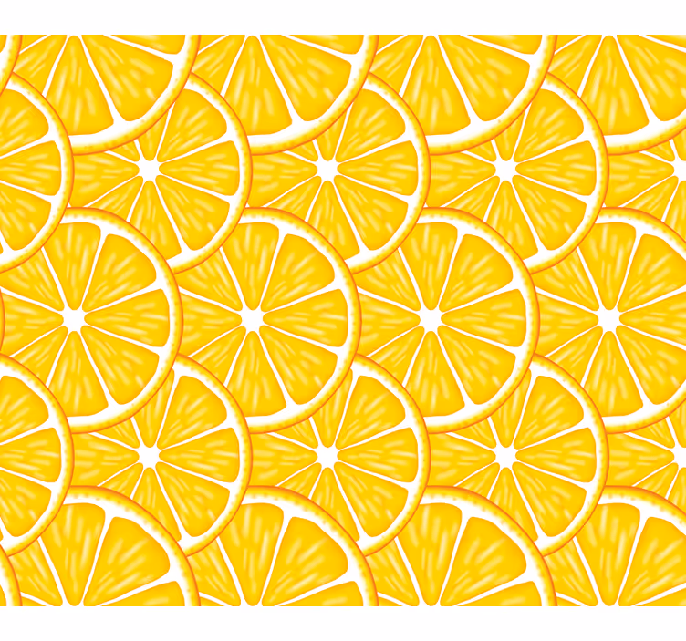 Tapisserie jaune motif orange - TenStickers
