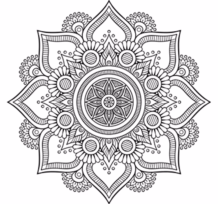 Tapisserie blanc mandalas floraux - TenStickers