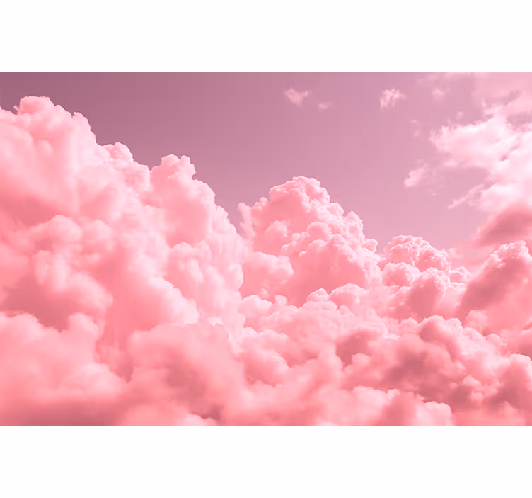 Tapisserie rose nuages moelleux roses - TenStickers