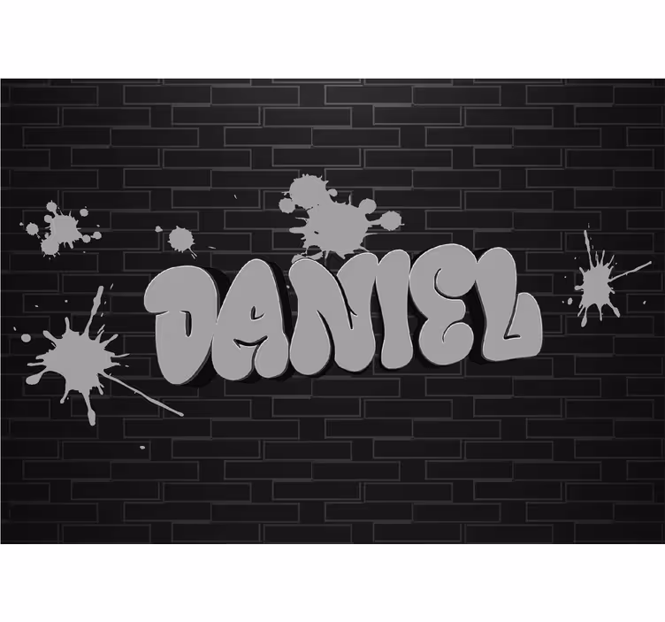 Tapisserie noir graffiti mural avec nom - TenStickers