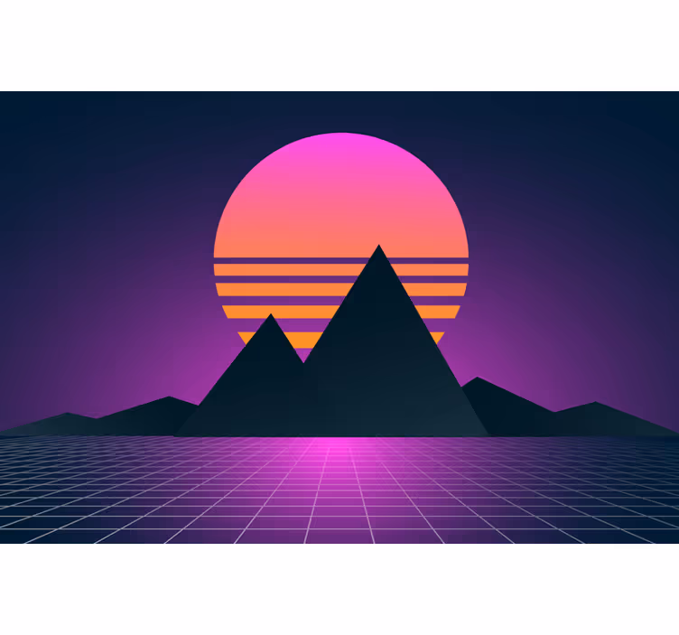 Tapisserie violet soleil vintage et rétro - TenStickers
