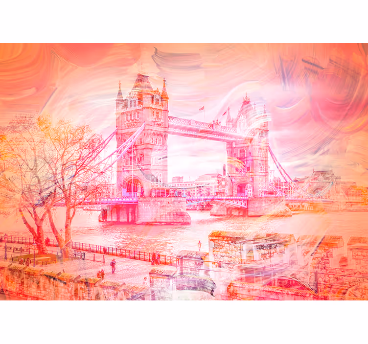 Tapisserie londres contraste du pont de Londres - TenStickers