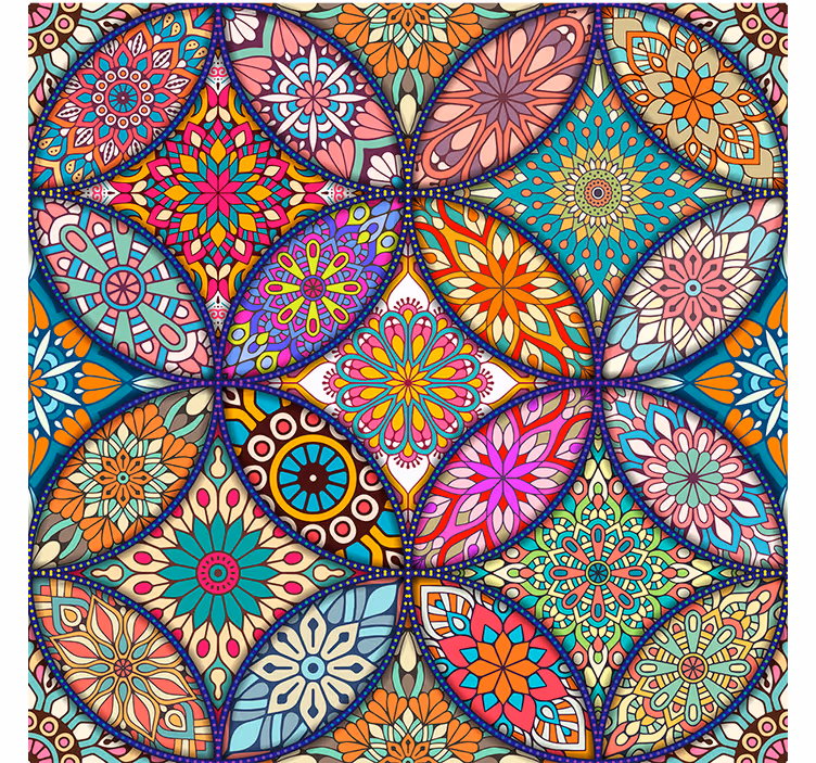 Tapisserie entrée mandalas colorés - TenStickers