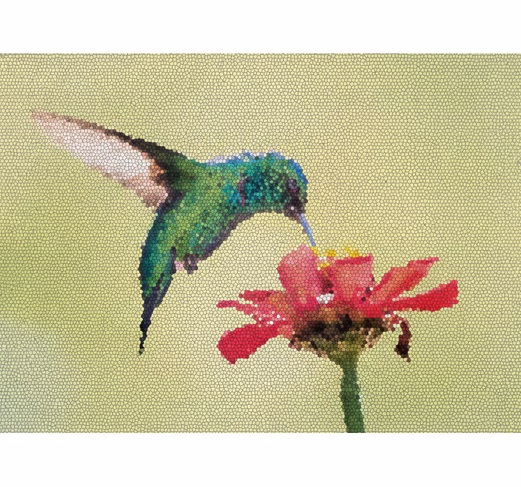 Tapisserie entrée mosaïque d'oiseaux colorés - TenStickers