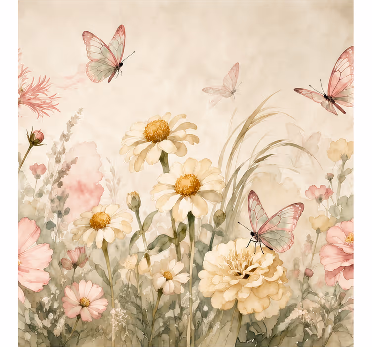 Tapisserie autres fleurs paysage - TenStickers