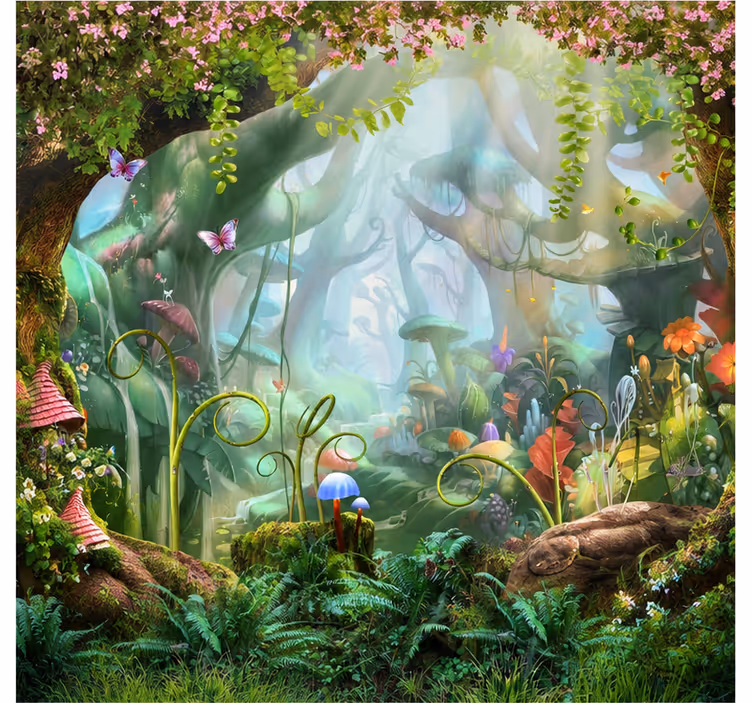 Papier peint forêt magique envoûtante - TenStickers