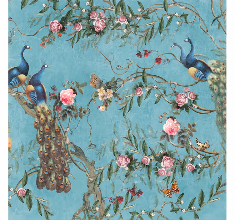 Papier peint nature jungle du paon - TenStickers