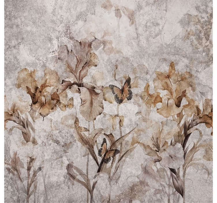 Papier peint nature fleurs d'automne chaleureuses - TenStickers