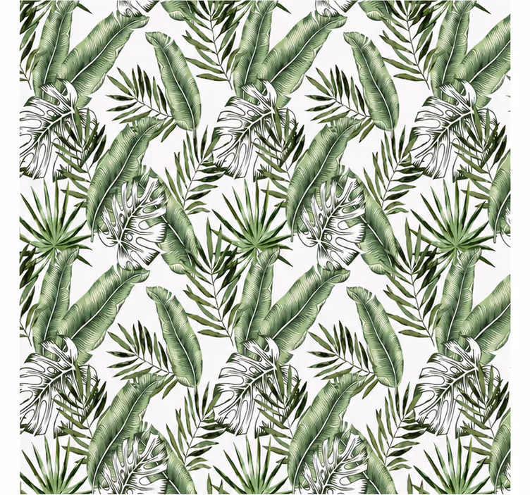 Papier peint nature feuilles de monstera vertes - TenStickers