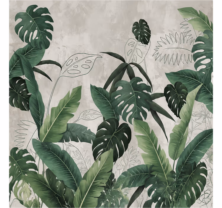 Papier peint nature feuilles de monstera - TenStickers
