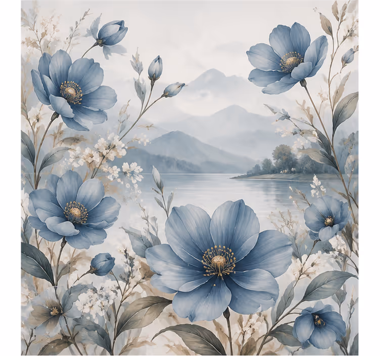 Papier peint nature fleur bleue - TenStickers
