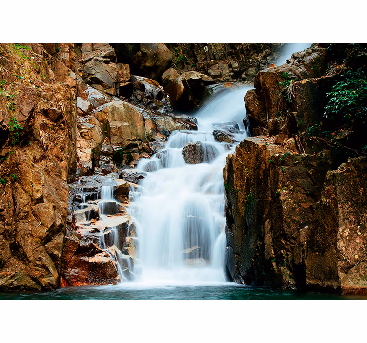 Tapisserie cascade chute d'eau naturelle - TenStickers