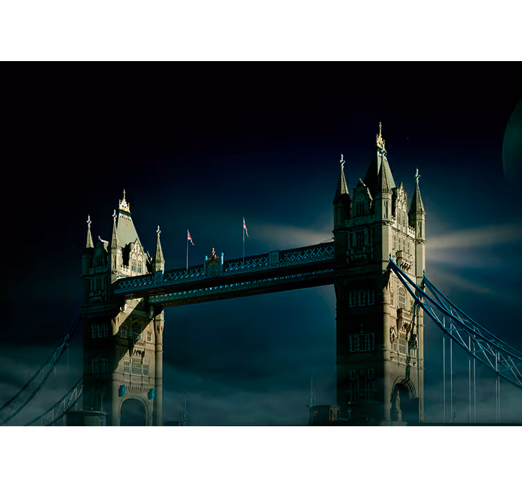 Tapisserie londres la nuit du tower bridge - TenStickers