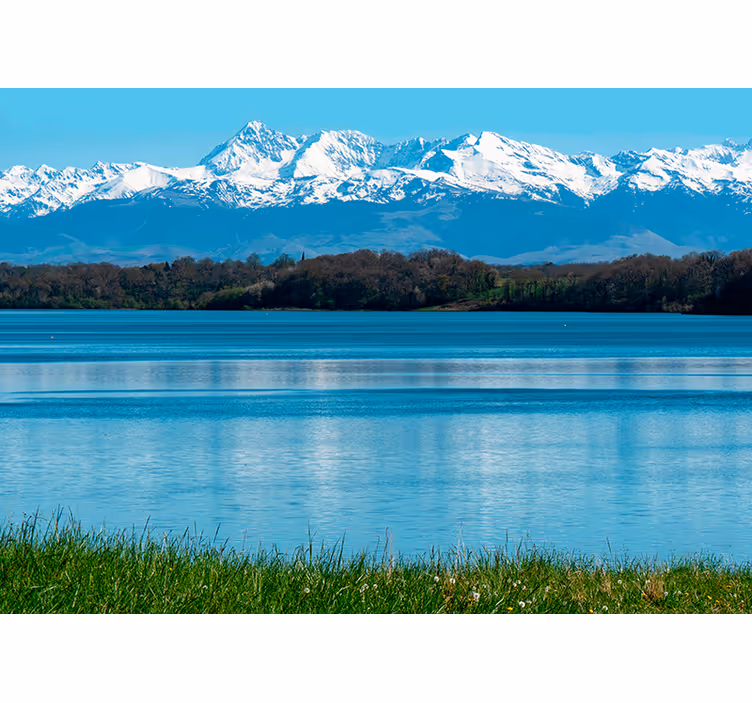 Tapisserie murale lac dans les Pyrénées - TenStickers