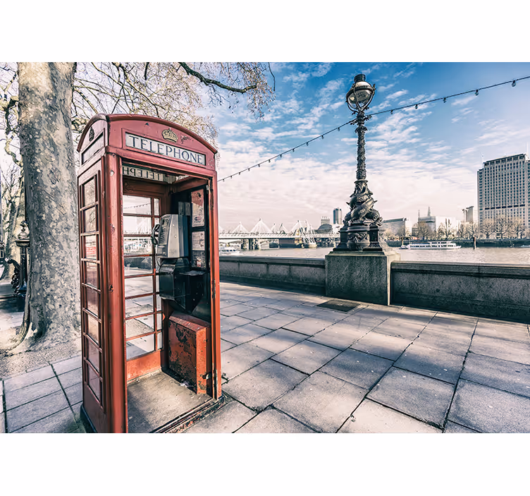 Papier peint londres cabine téléphonique rouge - TenStickers