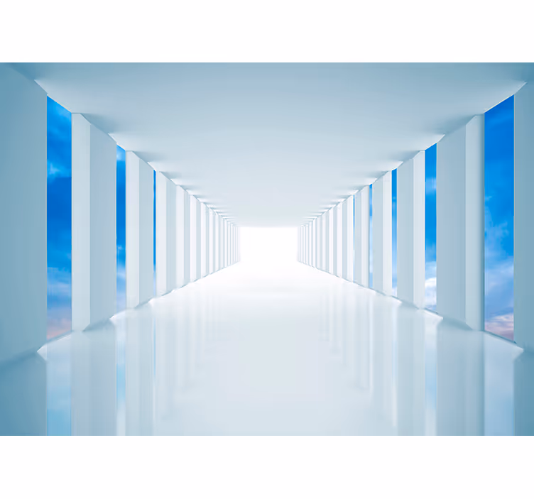 Tapisserie 3d couloir d'illusion d'optique - TenStickers