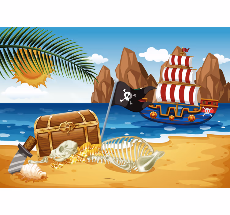 Pirate trésor enfants peintures murales - TenStickers