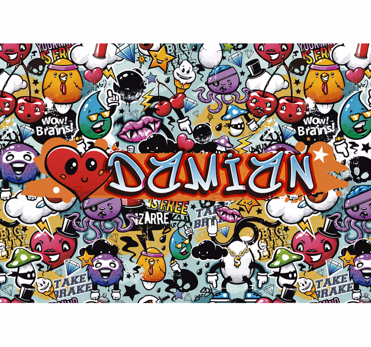 Papier peint art urbain différentes émoticônes - TenStickers
