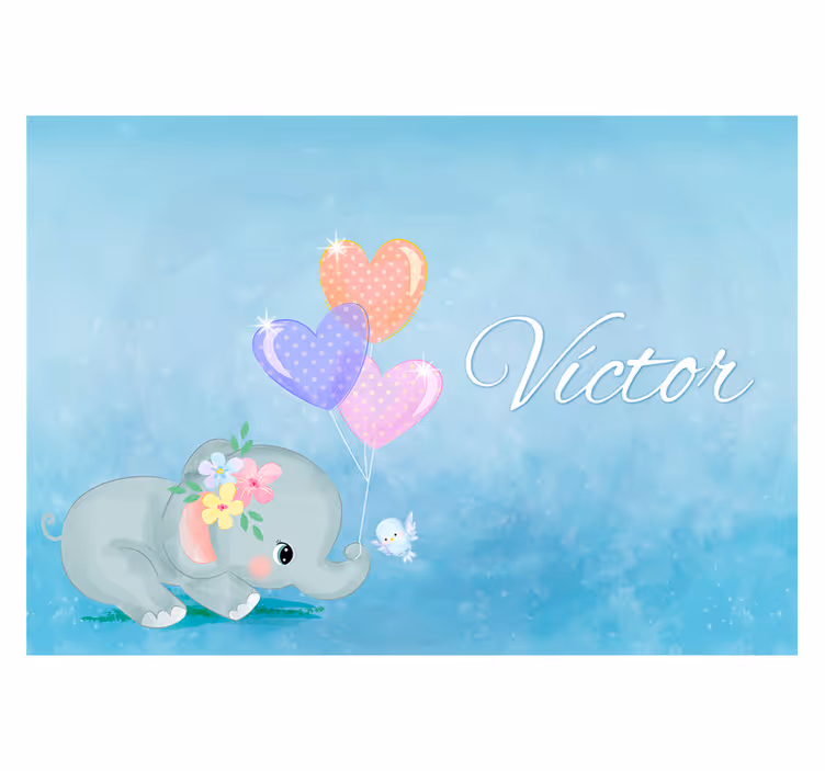 éléphant bébé personnalisé pépinière murale - TenStickers