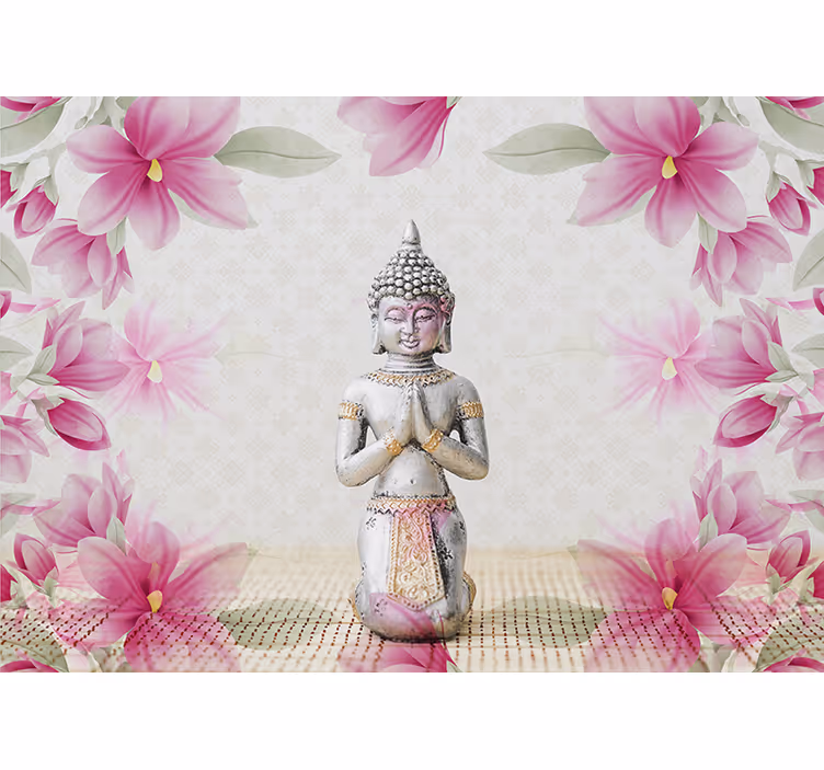 Papier peint zen Bouddha et magnolia - TenStickers