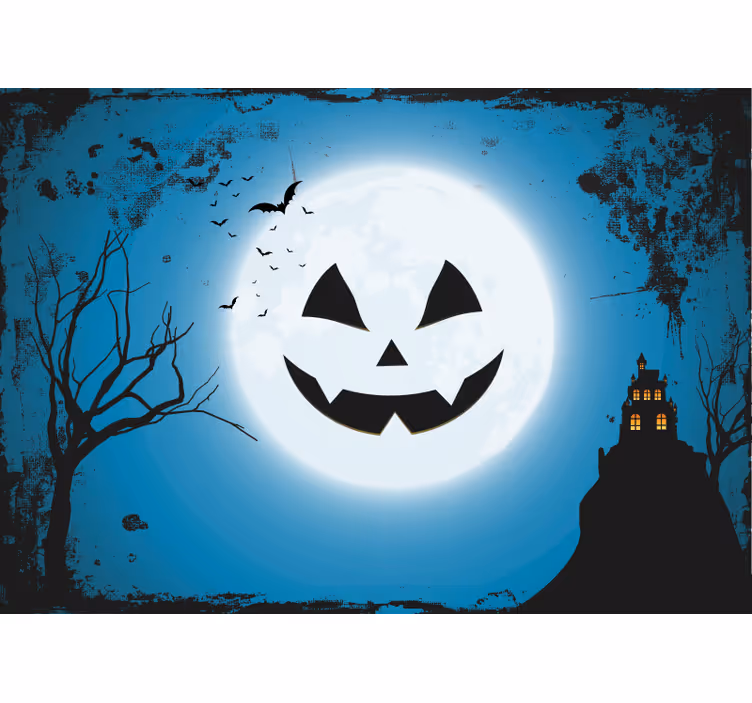 Tapisserie halloween sourire effrayant de citrouille - TenStickers