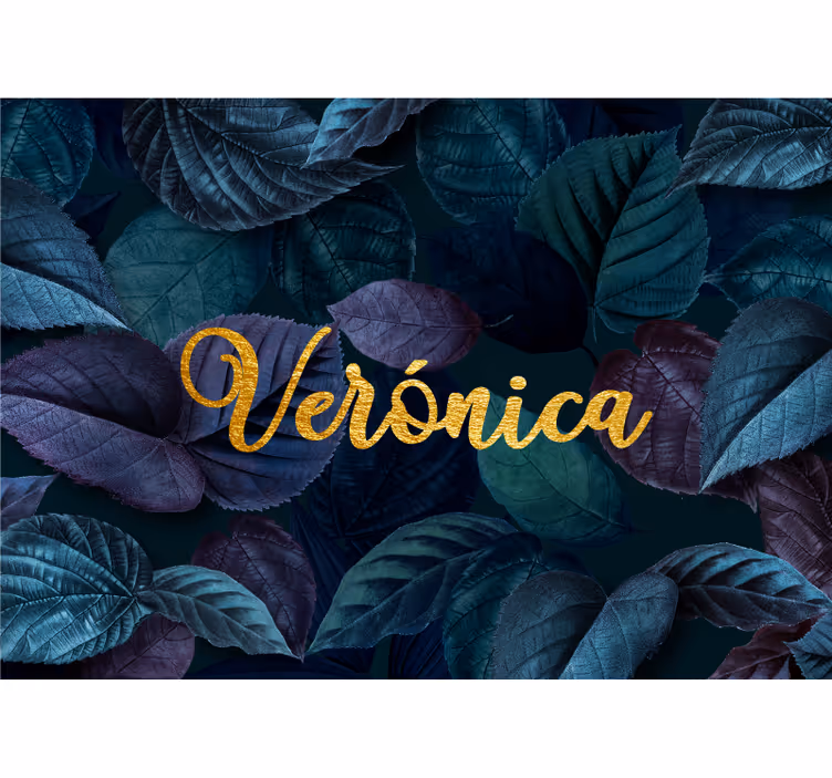 Tapisserie fleur motif de feuille élégant - TenStickers