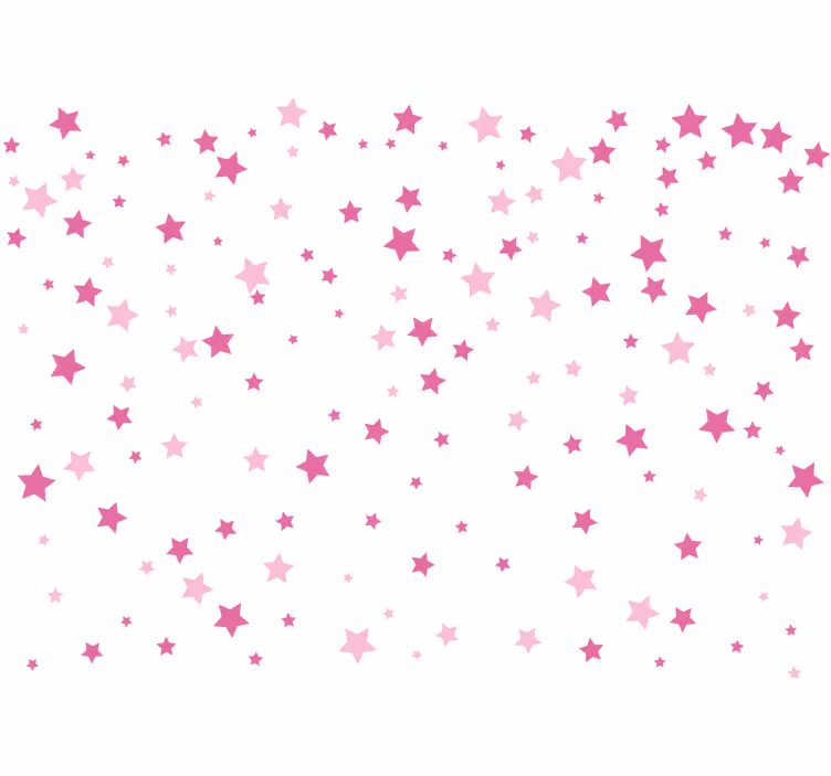 Papier peint chambre bébé étoiles filantes roses - TenStickers