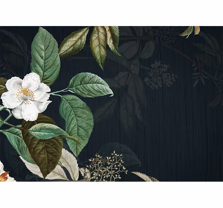 Tapisserie fleur Élégante fleur blanche - TenStickers