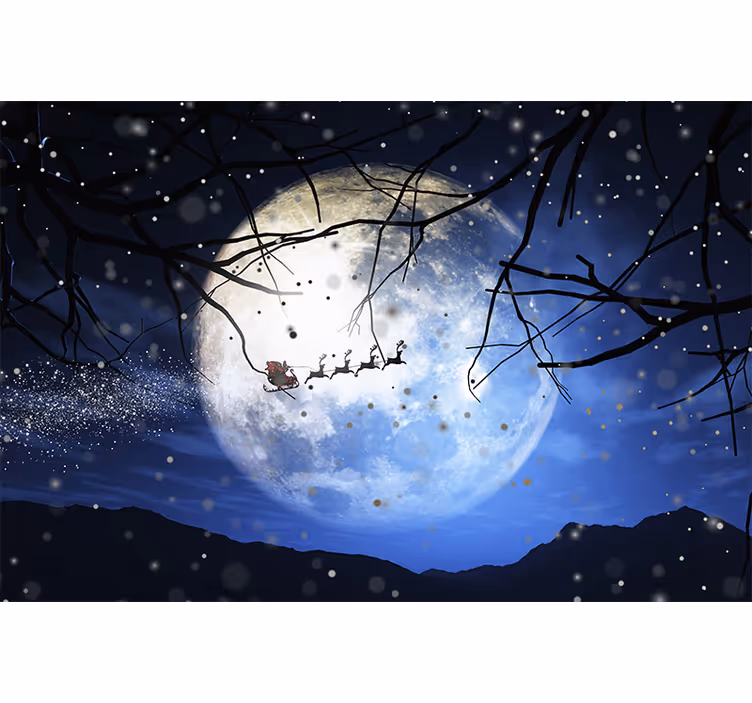 Tapisserie noel le voyage nocturne du père noël - TenStickers