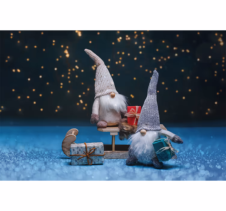 Tapisserie noel célébration de gnomes festifs - TenStickers