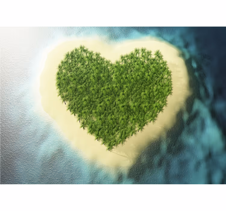 Tapisserie amour oasis en forme de cœur - TenStickers