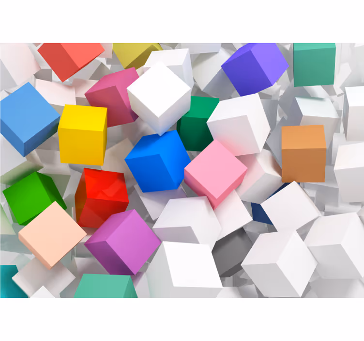 Tapisserie abstraite formes géométriques colorées - TenStickers