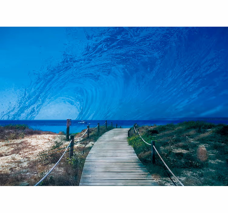 Tapisserie mer voie des vagues océaniques - TenStickers