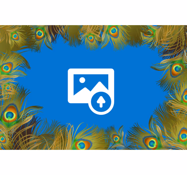 Tapisserie textures et motifs entourage de plumes de paon - TenStickers