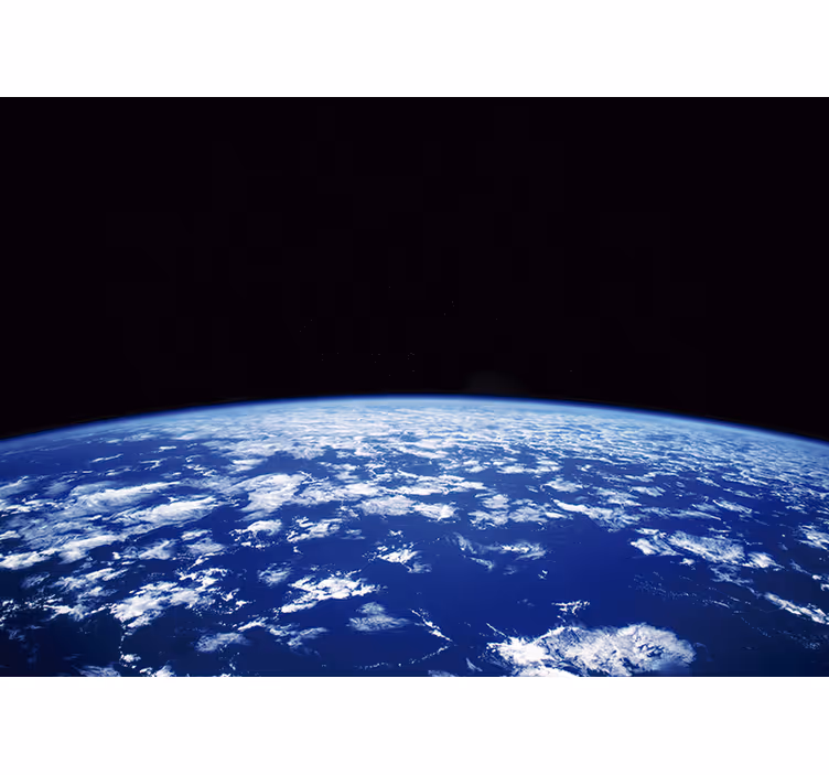 Tapisserie espace planète vue depuis l'orbite - TenStickers