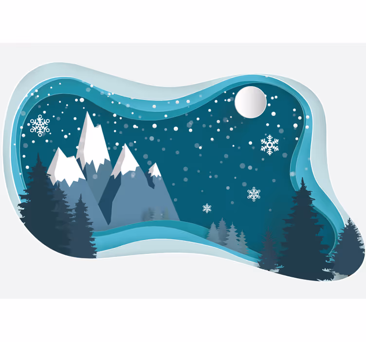 Tapisserie montagne scènes de montagnes enneigées - TenStickers