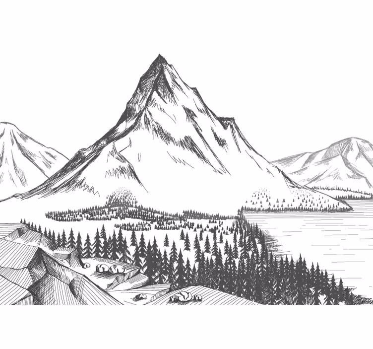 Tapisserie montagne splendide vue des montagnes - TenStickers