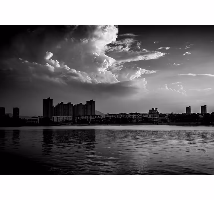 Tapisserie villes et pays réflexion urbaine horizon - TenStickers